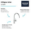GROHE - Robinet de cuisine Start Classic Quickfix chromé + nettoyant GrohClean - vignette