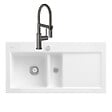 VILLEROY ET BOCH - Evier  Subway Pure 60 égouttoir à droite vidage auto + Robinet de cuisine Steel Expert Compact Anthracite - vignette