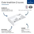 VILLEROY ET BOCH - Evier  Timbre d'office Tradition 2 cuves vidage auto + Robinet de cuisine Avia 2.0 Anthracite - vignette