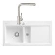 VILLEROY ET BOCH - Evier  Subway Pure 60 égouttoir à droite vidage auto + Robinet de cuisine Steel Shower Acier Massif - vignette
