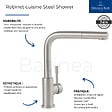 VILLEROY ET BOCH - Evier  Subway Pure 60 égouttoir à droite vidage auto + Robinet de cuisine Steel Shower Acier Massif - vignette