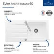 VILLEROY ET BOCH - Evier  Architectura 60 vidage auto + Robinet de cuisine Finera Bronze - vignette