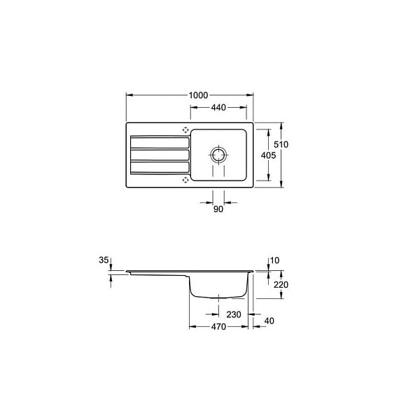 VILLEROY ET BOCH - Evier  Architectura 60 vidage auto + Robinet de cuisine Finera Bronze - large