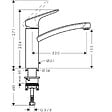 HANSGROHE - Evier 1 bac 840 S52 synthèse noir + robinet de cuisine Logis M31 120 chromé - vignette