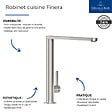 VILLEROY ET BOCH - Evier  Architectura 60 vidage auto + Robinet de cuisine Finera Or Mat - vignette