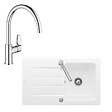 VILLEROY ET BOCH - Evier 86 x 51 cm  Architectura 50 Blanc + Robinet cuisine Bauloop - vignette