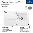 VILLEROY ET BOCH - Evier 86 x 51 cm  Architectura 50 Blanc + Robinet cuisine Bauloop - vignette
