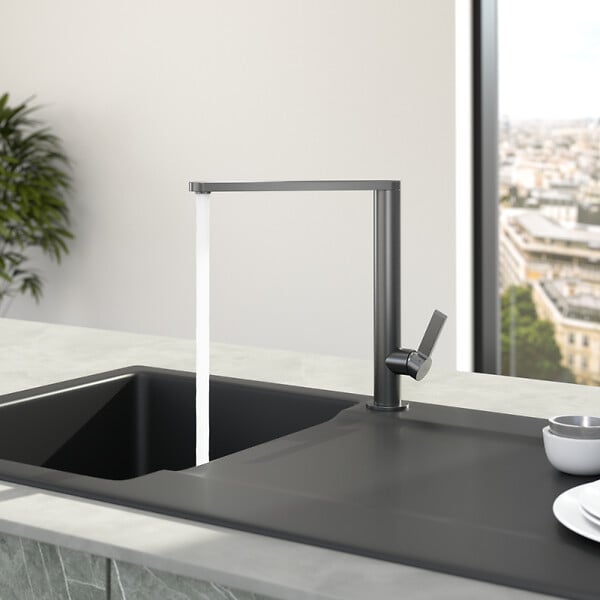 VILLEROY ET BOCH - Robinet cuisine  Finera anthracite - large