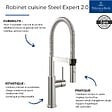 VILLEROY ET BOCH - Robinet cuisine  Steel expert 2.0 acier massif - vignette