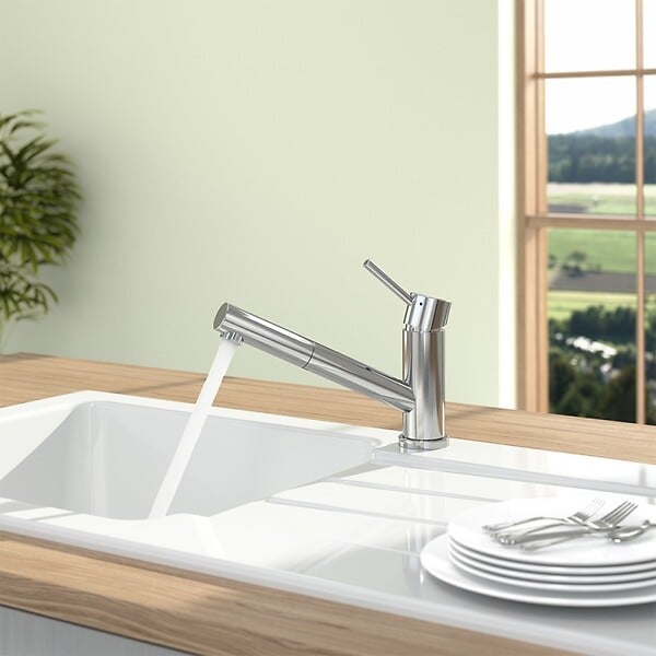 VILLEROY ET BOCH - Robinet cuisine rabattable  Como Shower window inox - large