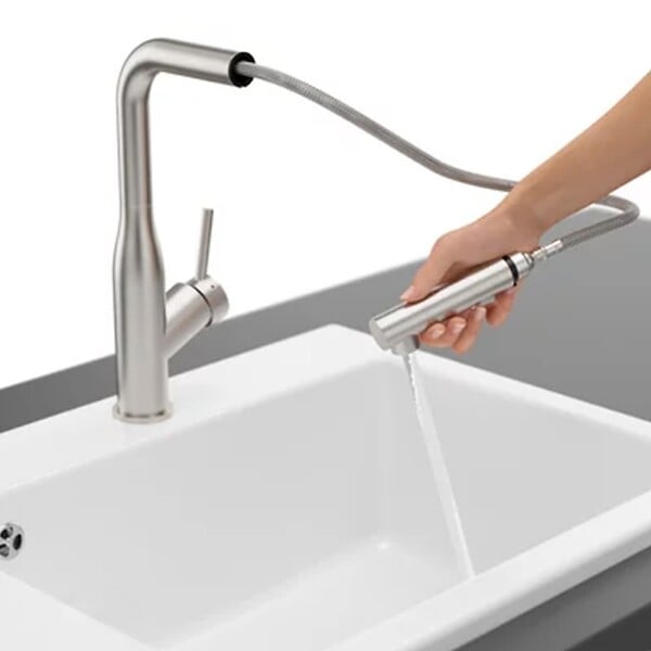 VILLEROY ET BOCH - Robinet cuisine  Subway Style Shower acier massif + nettoyant - large