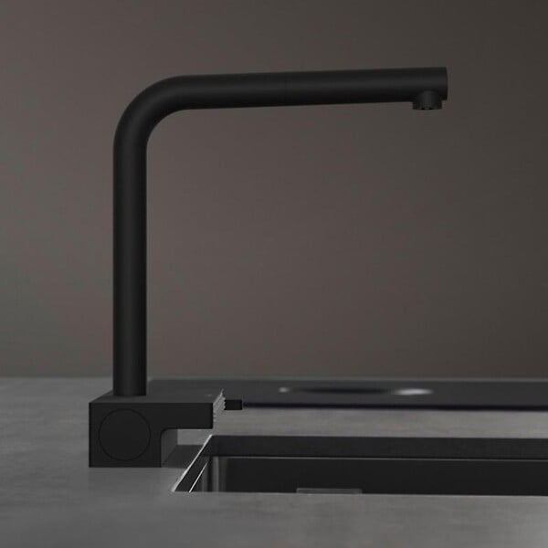 HANSGROHE - Robinet de cuisine avec douchette Aquno Select M81 250 sBox 2 jets noir mat - large