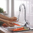 GROHE - Robinet de cuisine avec douchette Feel chromé Quickfix + microfibre - vignette