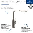 VILLEROY ET BOCH - Robinet cuisine  Subway Style Shower acier massif - vignette