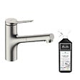 HANSGROHE - Robinet de cuisine avec douchette Zesis M33 150 2 jets aspect acier inox + nettoyant Briochin - vignette