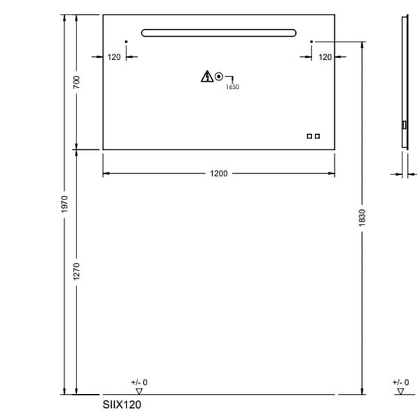 BURGBAD - Miroir LED 120 cm Olena tactile et antibuée - large