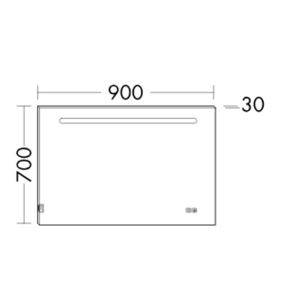 BURGBAD - Miroir LED 60 cm Olena tactile et antibuée - large