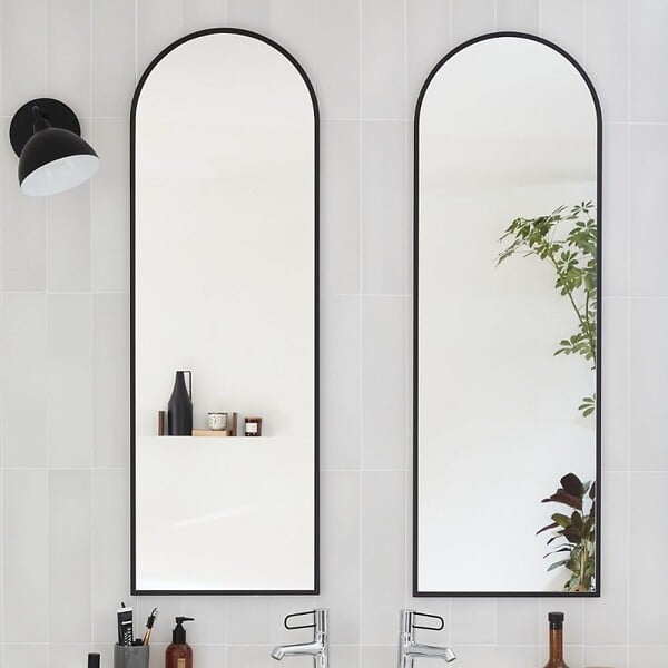 JACOB DELAFON - Miroir de salle de bain grande hauteur Silhouette 120x40cm, laqué Noir satiné - large