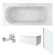 JACOB DELAFON - Pack baignoire 170 x 75 Elise + tablier angle + mitigeur bain douche mural Aimé chromé + pare bain chromé + vidage - vignette