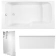 JACOB DELAFON - Pack baignoire bain douche 160 x 85 Malice version gauche + tablier en niche + pare bain + étagère pour pare bain - vignette