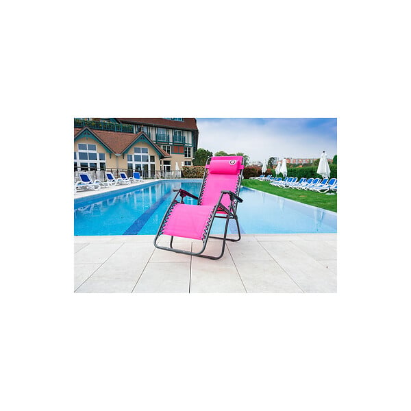 O'COLORS - Lot de 2 fauteuils relax de jardin - Multi positions - Bleu et rose - large