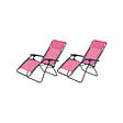 O'COLORS - Lot de 2 fauteuils relax de jardin - Multi positions - Bleu et rose - vignette