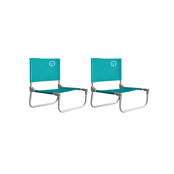 O'BEACH - Lot de 2 chaises cale-dos de plage 1 pliure - Dimensions : 40 x 45 x 50 cm - large