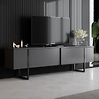 CONCEPT USINE - Meuble TV anthracite et noir 2 portes 180cm LUXOR - vignette