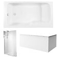 JACOB DELAFON - Pack baignoire bain douche 170 x 90 Malice version gauche + tablier en angle + pare bain + étagère pour pare bain - vignette