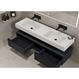 DISTRIBAIN - Meuble de salle de bain ROMANZA 1600 Noir (sans miroir) - vignette