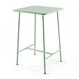 OVIALA - Ensemble table de bar et 4 chaises hautes en métal vert sauge - Palavas - vignette