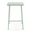 OVIALA - Ensemble table de bar et 4 chaises hautes en métal vert sauge - Palavas - vignette