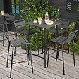 OVIALA - Ensemble table de bar et 4 chaises hautes en métal anthracite - Palavas - vignette