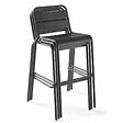 OVIALA - Ensemble table de bar et 4 chaises hautes en métal anthracite - Palavas - vignette