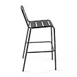 OVIALA - Ensemble table de bar et 4 chaises hautes en métal anthracite - Palavas - vignette
