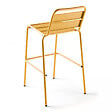 OVIALA - Ensemble table de bar et 4 chaises hautes en métal jaune - Palavas - vignette