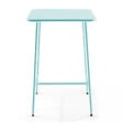 OVIALA - Ensemble table de bar et 4 chaises hautes en métal turquoise - Palavas - vignette