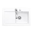 VILLEROY ET BOCH - Evier 1 bac avec egouttoir a droite  Subway Pure 45 78 x 51 cm Blanc vidage automatique inclus - vignette