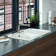VILLEROY ET BOCH - Evier 1 bac avec egouttoir a droite  Subway Pure 45 78 x 51 cm Blanc vidage automatique inclus - vignette