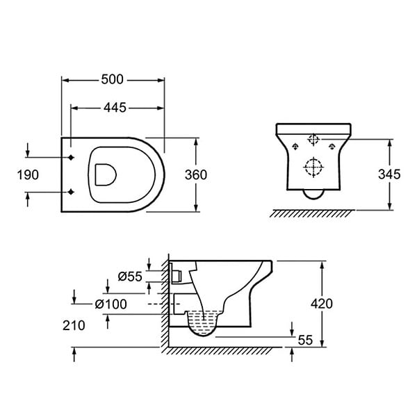 JACOB DELAFON - Cuvette WC suspendu sans bride Elite avec abattant frein de chute extra-plat déclipsable - large