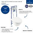 VILLEROY ET BOCH - Pack WC sans bride  Architectura avec abattant + bâti-support sol et mur Viconnect PRO + plaque chromée mat - vignette