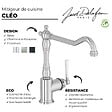 JACOB DELAFON - Mitigeur cuisine Cleo, Bec haut, noir mat - vignette