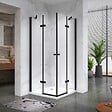 SANIVERRE - MAYA-BLACK Cabine de douche noire H180 90x90 cm verre transparent - vignette
