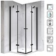 SANIVERRE - MAYA-BLACK Cabine de douche noire H180 90x90 cm verre transparent - vignette