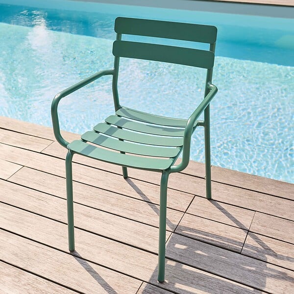 OVIALA - Fauteuil de terrasse en aluminium vert foncé - Almada - large