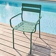 OVIALA - Fauteuil de terrasse en aluminium vert foncé - Almada - vignette