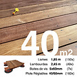 TERRASSEENBOIS - Kit complet terrasse bois exotique CUMARU pour 40 m², Lames 1,85 m, lambourdes 1,85 m, plots réglables et visserie Inox. - vignette