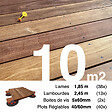 TERRASSEENBOIS - Kit complet terrasse bois exotique CUMARU pour 10 m², Lames 1,85 m, lambourdes 1,85 m, plots réglables et visserie Inox. - vignette