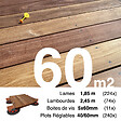 TERRASSEENBOIS - Kit complet terrasse bois exotique CUMARU pour 60 m², Lames 1,85 m, lambourdes 1,85 m, plots réglables et visserie Inox. - vignette