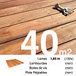 TERRASSEENBOIS - Planches de terrasse bois exotique JATOBA pour 40 m², Longueur 1,85 m. - vignette